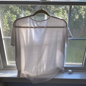 white gap v-neck blouse